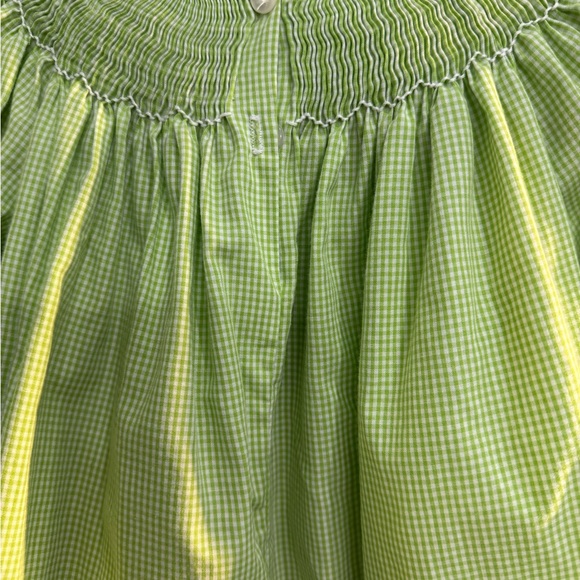 Girls' Lime Green Smocked Holiday Dress - Picture 9 of 11
